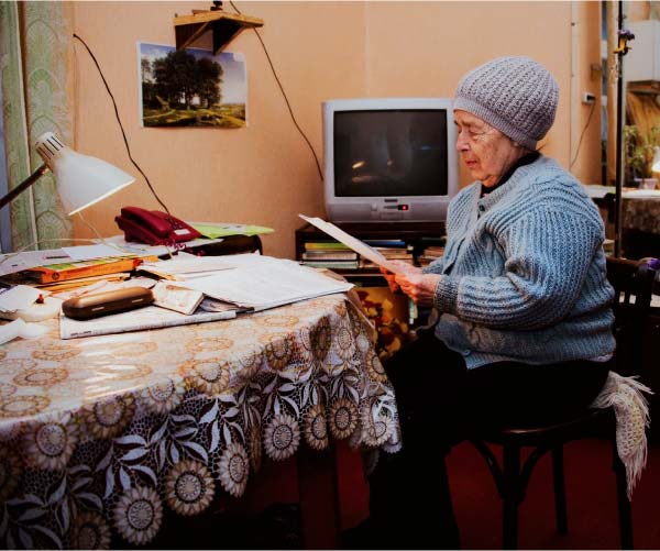 Grandmother reading a letter