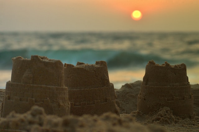 sand castles on the beach